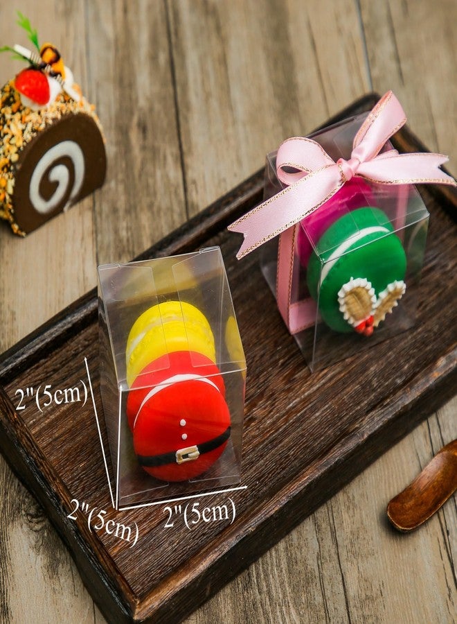 SLShePack 50Pack Clear Macaron Boxes - Modern, Transparent, 2"x2"x2" - Perfect for Christmas, Valentine's, Mother's Day & More - Image 2